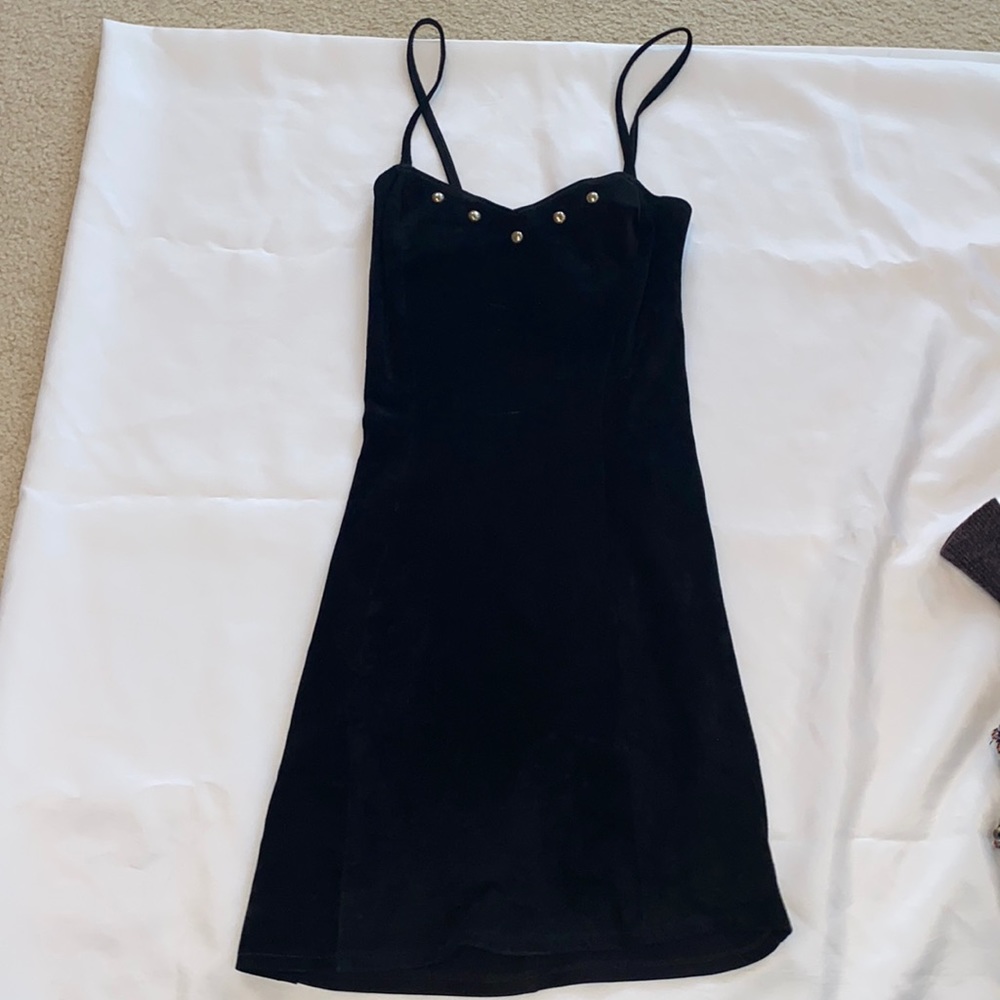 Brazen black suede dress